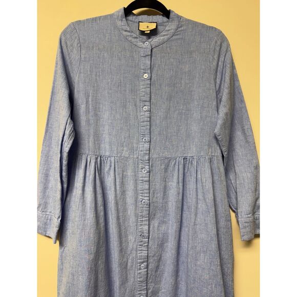 TUCKERNUCK Chambray Linen Lydell Maxi Dress, Sz XS - Picture 4 of 12